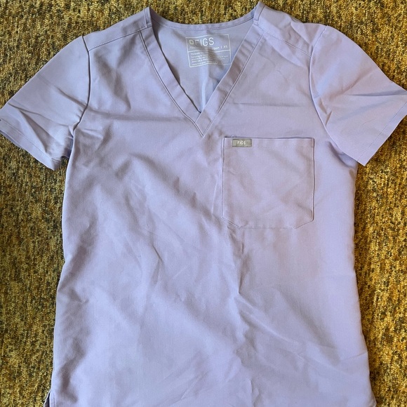 Figs Lavender dew Scrub Pants with Lime Drawstring - Picture 3 of 7